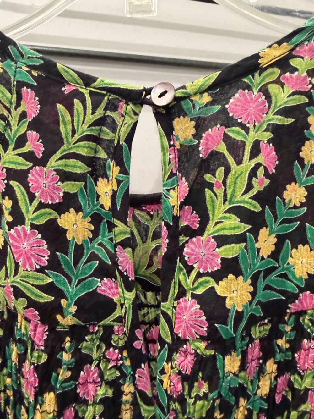 Banjanan Iris Midi Dress Black Floral Print Size Medium - Picture 6 of 7